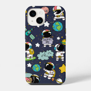 Coque Pour iPhone 14 Dessin animé d'astronaute dans l'espace extérieur