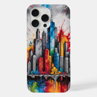 Dessin d'encre de projection Skyscrapers Skyline