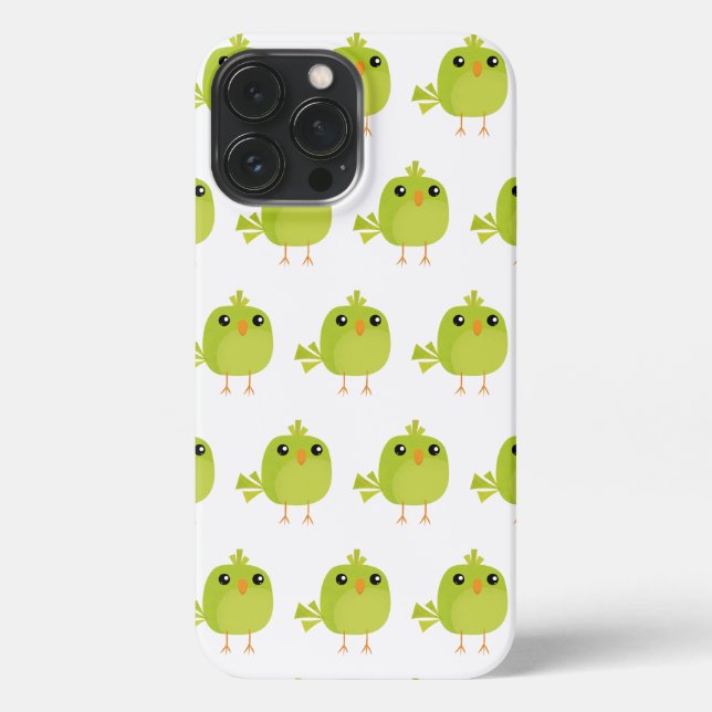 Coque iPhone Dessin d'oiseau vert (Verso)