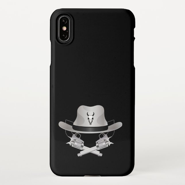 Coque iPhone Deux fusils croisés et casquette (Dos)