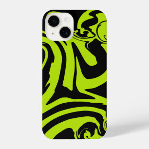 Coque Pour iPhone 14 Déversement - Lime vert et noir
