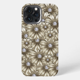 Etui iPhone 13 Pro Max Diamants Fleurs Gemstone Luxe