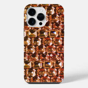 Coque Pour Pour iPhone 14 Pro Max Diamants jaunes oranges, pierres gemmes jaunes