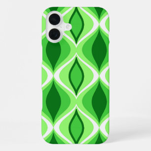 Coque iPhone 16 Plus Diamants Modernes du Milieu du Siècle, Émeraude et