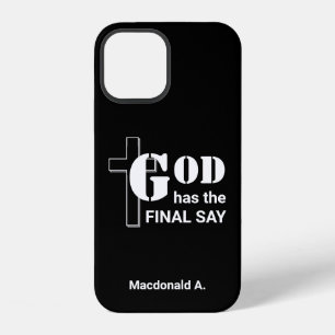 Coque iPhone 12 DIEU A LE DERNIER MOT Personalisé Christian Noir