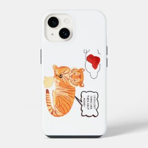 Coque Pour iPhone 14 Dilemma Tigre et Lapin Drôle - Belle Comique Anima