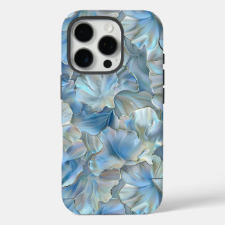 Coque iphone d'impression bleu pétale Iridescente