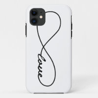 Coque iphone d'infini d'amour noir et blanc