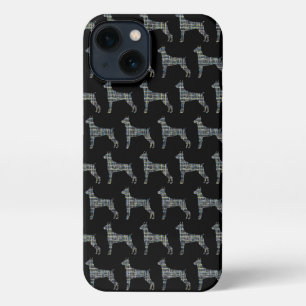 Etui iPhone 13 Doberman Pinscher Cute Dog Silhouette Grille Noir