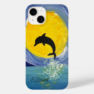 Coque iphone - Dolphin Lune Océan