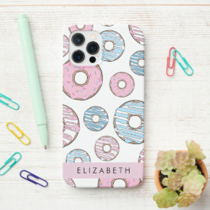 Coque iPhone 12 Pro Donuts Roses, Donuts Bleus, Sprinkings, Votre Nom