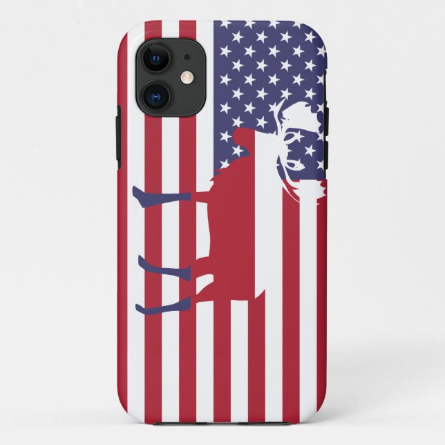 Coque iphone d'orignaux de drapeau américain (Dos)