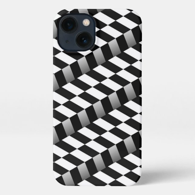 Coque iPhone Dossier téléphonique À damiers Art Motif (Verso)