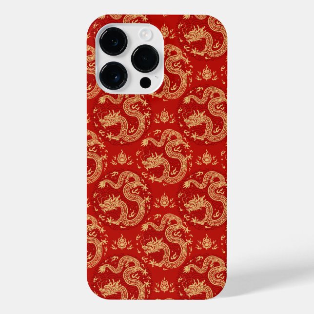 Coque iPhone Dragon chinois motif Année lunaire 2024 (Verso)