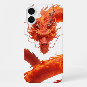 Coque iPhone 16 Plus Dragon de Feu Rouge Art Conception de Dragon de
