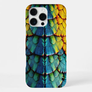 Coque iPhone 16 Pro Max Dragon Reptile Balances Vert Bleu Jaune Armure