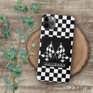 Coque iPhone 16 Pro Max Drapeau à carreaux personnalisé cool