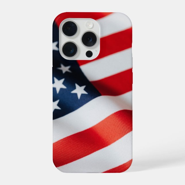Coque iPhone Drapeau américain agitant patriotique (Verso)