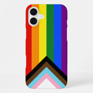 Coque iPhone 16 Plus Drapeau de fierté Progress Pride de SlipperyJoe si