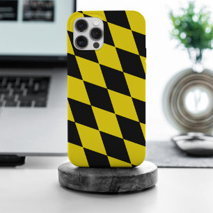 Drapeau diamant de Bavière noire et jaune Motif