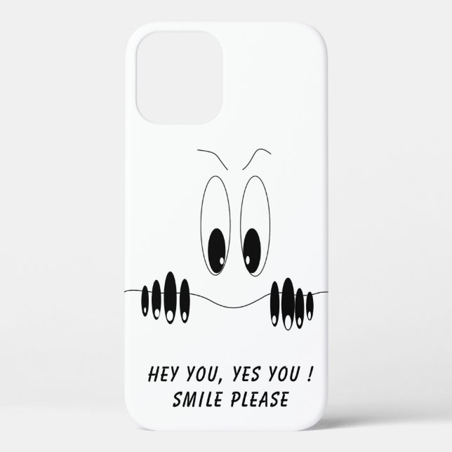Coque iphone drôle avec yeux de curiosité - Smile (Verso)