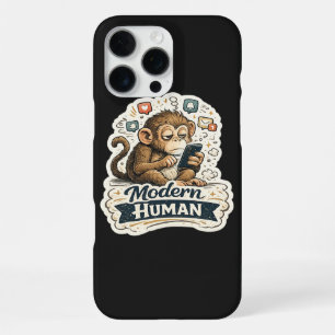Coque iPhone 16 Pro Max Drôle de Singe Humain Moderne Smartphone Réseaux S
