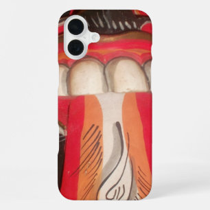 Coque iPhone 16 Plus Drôle Étrange Épouvantable Langue Asie Halloween I