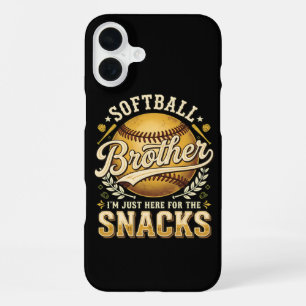 Coque iPhone 16 Plus Drôle Frère de Softball Snacks Sports