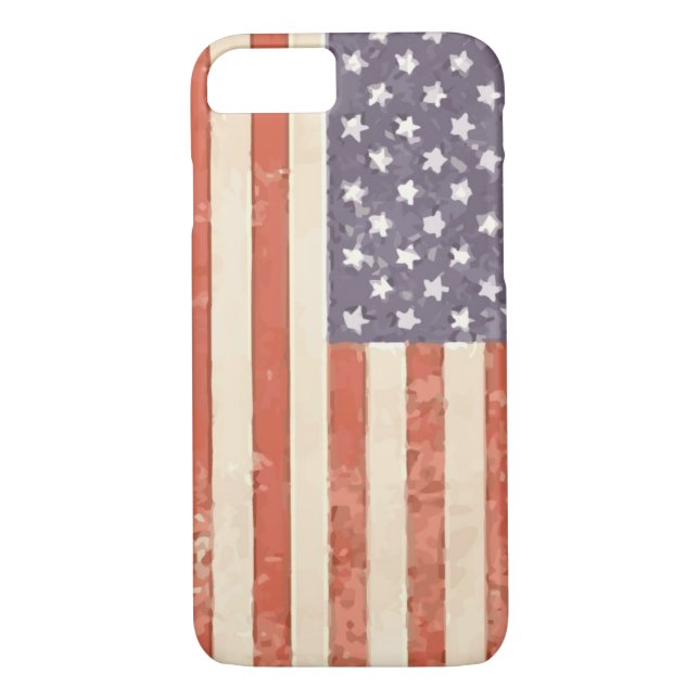 Coque iphone du drapeau rustique américain (Dos)