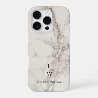 Coque iPhone 16 Pro Dusty black and white marble glitter personalized