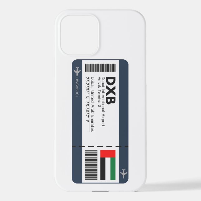 Coque iPhone DXB Dubai Boarding Pass - Billet Dubai (Verso)