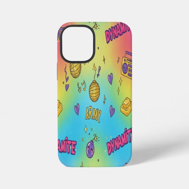 Coque iPhone Dynamite Pop Art Rainbow Pattern (Verso)