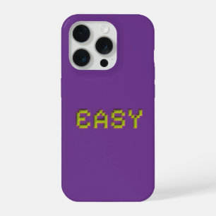 Coque iPhone EASY Neon Pixel Art - Violet 3D Gamin