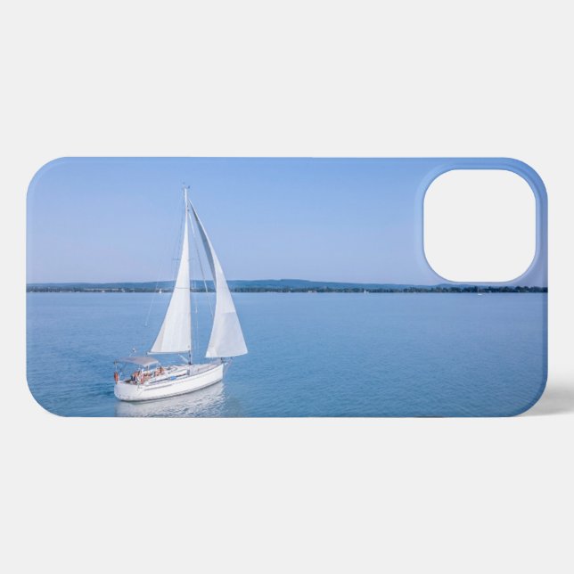 Coque iPhone Eau | Yacht au lac Balaton en Hongrie (Verso Horizontal)