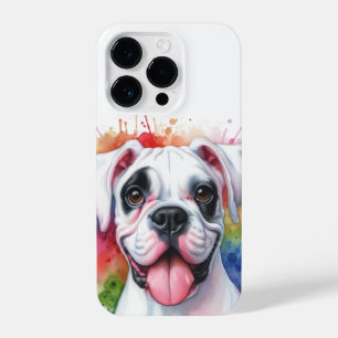Coque Pour iPhone 14 Plus Éclaboussures d'aquarelle de chien Boxer
