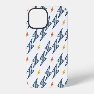 Coque iPhone 12 Éclair. Motif continu de décharges électriques. Ar