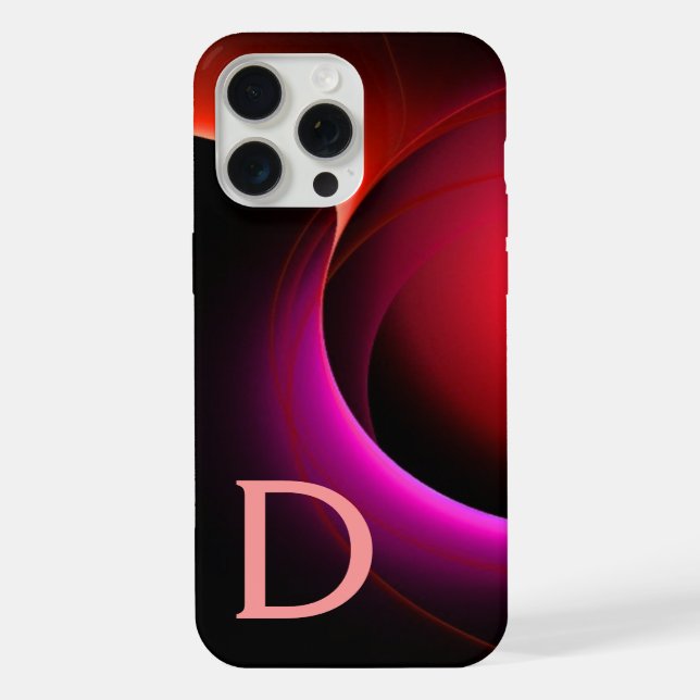 Coque iPhone ECLIPSE MONOGRAM Violet noir Rose Rouges (Verso)