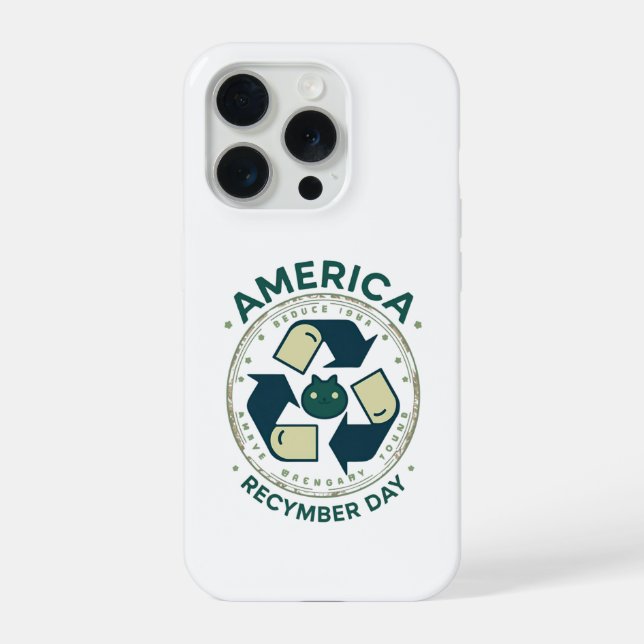Coque iPhone Eco Warrior Recycle Day Shirt (Verso)