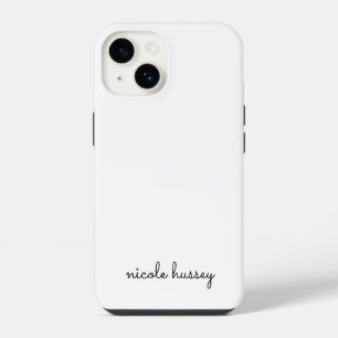 Coque Pour iPhone 14 Écriture Blanche Monogramme Élégant Moderne Min