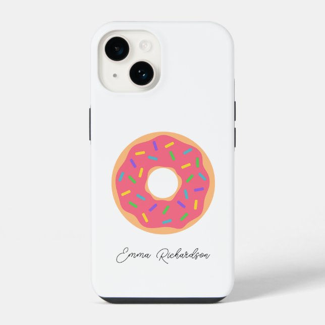 Coque iPhone Écriture de nom de monogramme élégant simple moder (Verso)