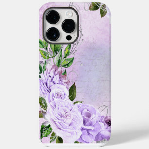 COQUE POUR POUR iPhone 14 PRO MAX ÉCRITURE LAVANDE ET FLEURS D'ASPECT ANCIEN