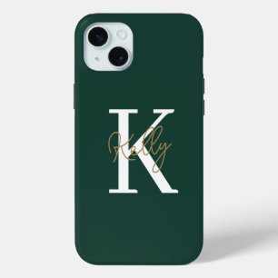 Écriture Monogramme Vert Émeraude Moderne