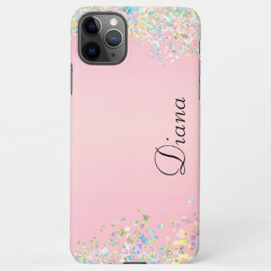 Coque iPhone 11Pro Max Effet de Parties scintillant rose