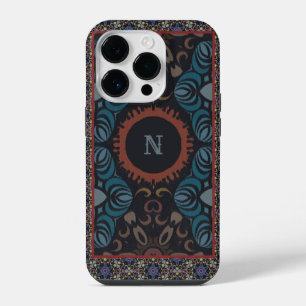 Coque Pour iPhone 14 Plus Élégance intemporelle Tissu traditionnel Monogramm