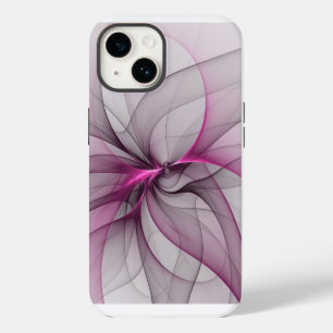 Coque Pour iPhone 14 Élégant Chaos Moderne Art Fractal Abstrait Rose