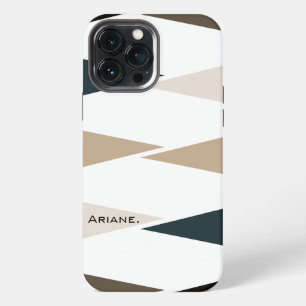 Etui iPhone 13 Pro Max élégant chic tendance moderne à rayures horizontal