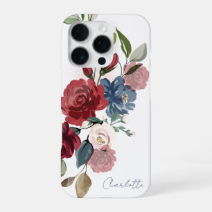 Coque iPhone 16 Pro Élégant floral à l'aquarelle personnalisé avec écr