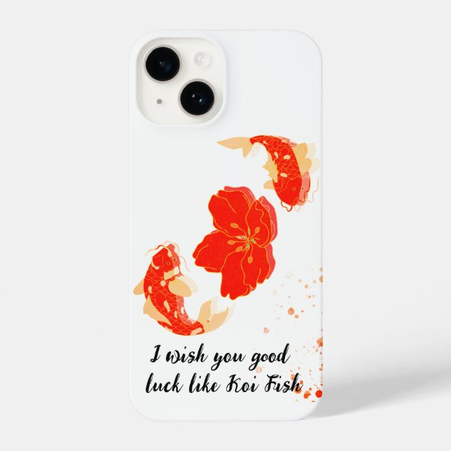 Coque iPhone Elegant Koi Fish and Red flower&golden| Jpanese  (Verso)