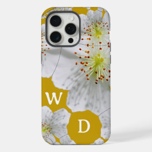 Élégant Monogrammé Fleur Art Orange Jaune Mignon