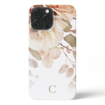 Élégant monogramme floral aquarelle